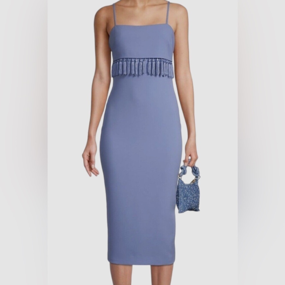 Likely Lavender Blue Midi Dress with Fringe
